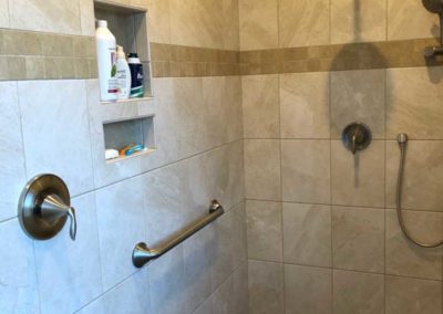 New bathroom shower installed by Mountaineer Kitchens and Baths