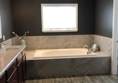 Marshall bathroom after renovations by Mountaineer Kitchens and Baths