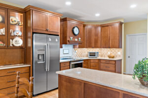 stainless steel appliances and quartz countertops