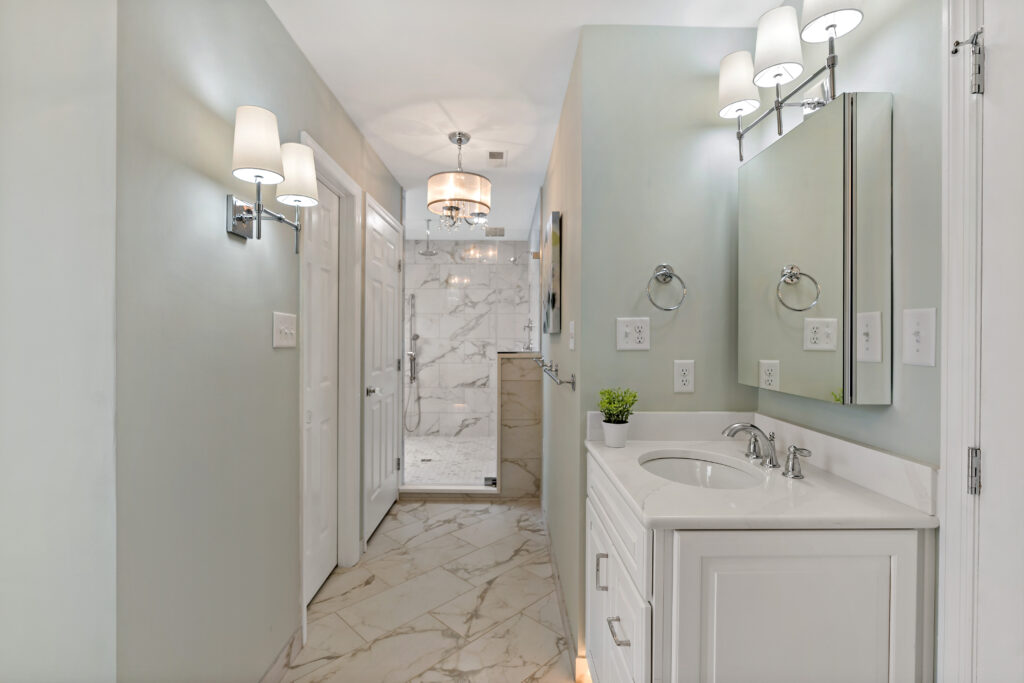 custom bathroom with walk in shower