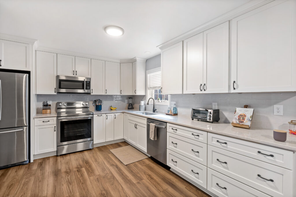 custom cabinets and hardwood floors