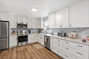 custom cabinets and hardwood floors