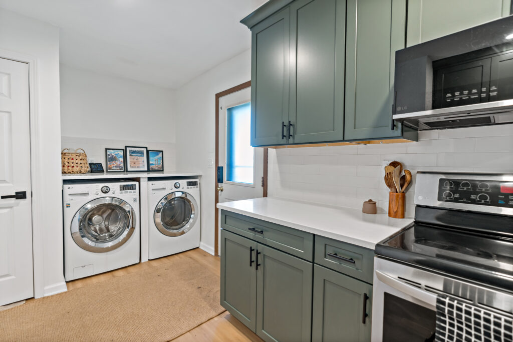 quartz countertop and custom cabinets