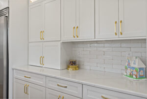 custom cabinetry with gold trim