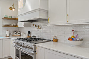 custom cabinetry with gold trim