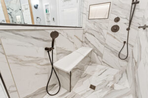 bathroom renovation with walk-in shower