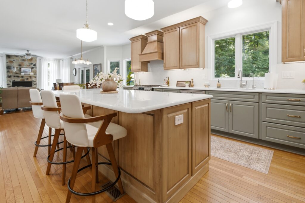 kitchen remodel with island and pendant lights